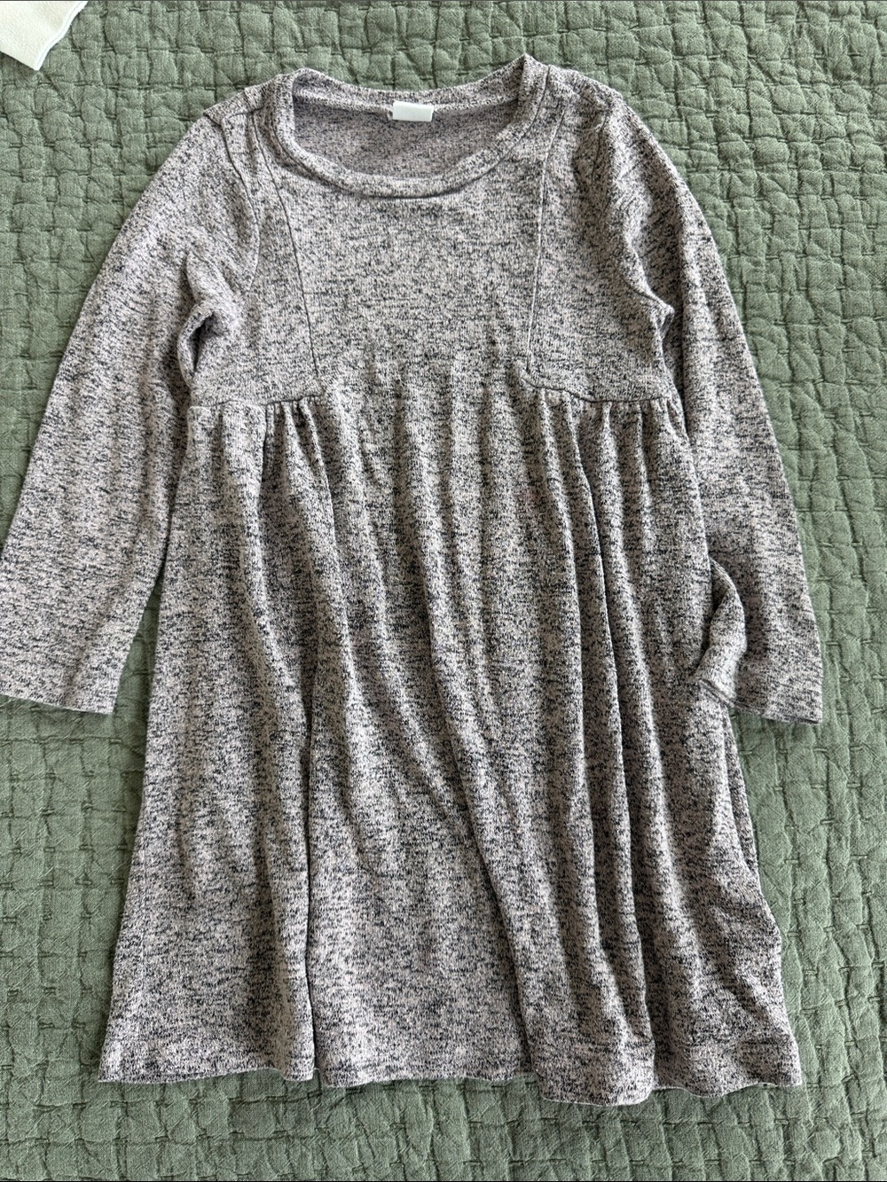 GAP Girls Light Purple/Gray Heather Knit Long Sleeve Swing Dress
